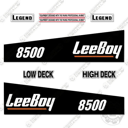 Fits LeeBoy 8500 Decal Kit Paver (Black) decal kit