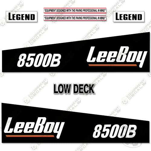 Fits LeeBoy 8500B Decal Kit Asphalt Paver (Black Version) 8500, 8500-b, decal kit