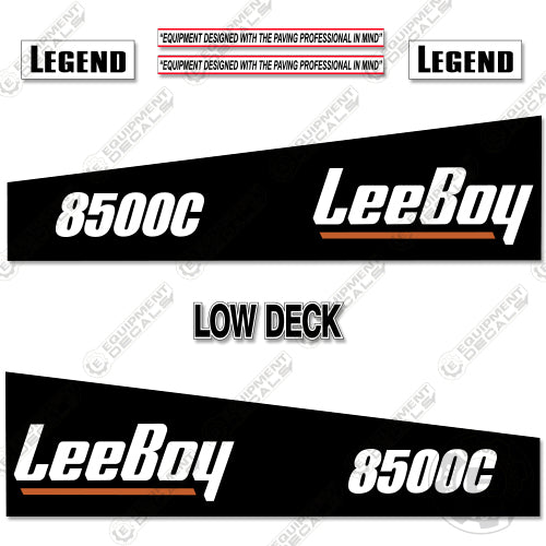 Fits LeeBoy 8500C Decal Kit Asphalt Paver (Black Version) 8500, 8500-c, decal kit