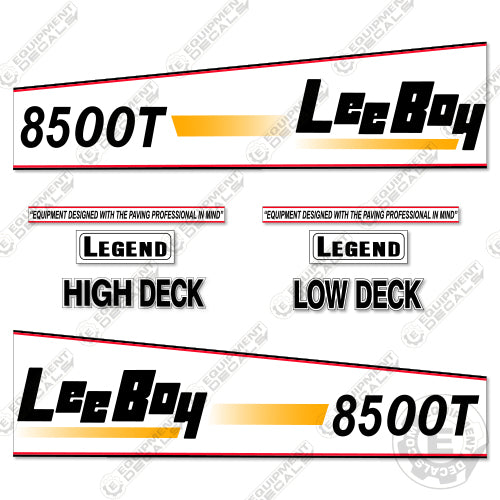 Fits LeeBoy 8500T Decal Kit Asphalt Paver 8500, 8500t, decal kit