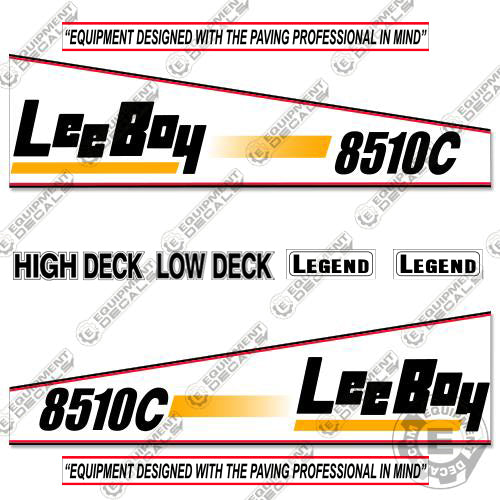 Fits LeeBoy 8510C Decal Kit Asphalt Paver (White Style) 8510, 8510c, asphalt paver decals, decal kit, equipment decals, leeboy