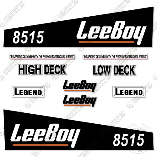 Fits LeeBoy 8515 Asphalt Paver Decals (Black Version) decal kit