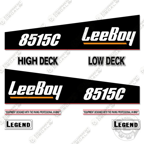 Fits LeeBoy 8515C Decal Kit Asphalt Paver asphalt paver decals, decal kit, equipment decals, leeboy