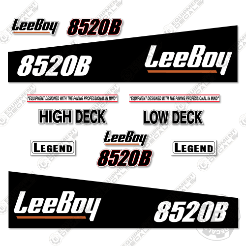 Fits LeeBoy 8520B Decal Kit Asphalt Paver (Black Version) 8520, 8520b, decal kit