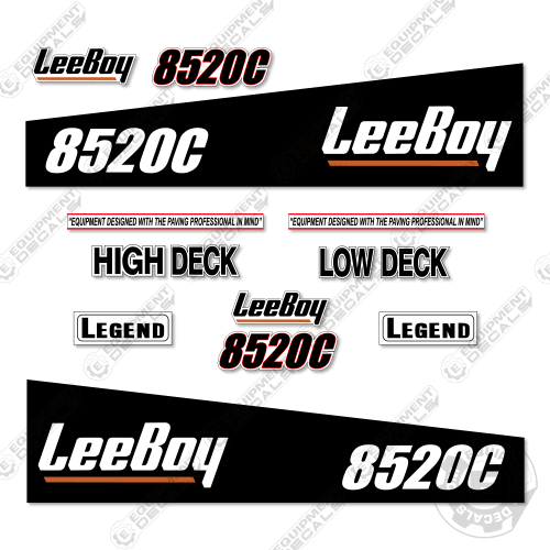 Fits LeeBoy 8520C Decal Kit Asphalt Paver (Black Version) 8520, 8520c, decal kit