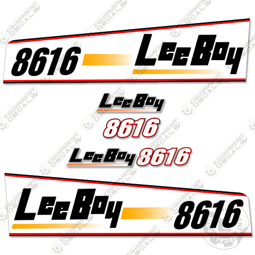 Fits LeeBoy 8616 Decal Kit Asphalt Paver (White Style) 8616, asphalt paver decals, decal kit, equipment decals, leeboy