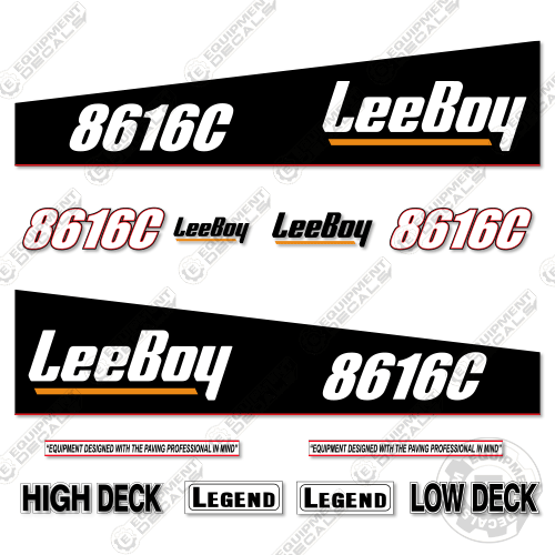 Fits LeeBoy 8616C Decal Kit Asphalt Paver 8616, 8616c, asphalt paver decals, decal kit, equipment decals, leeboy