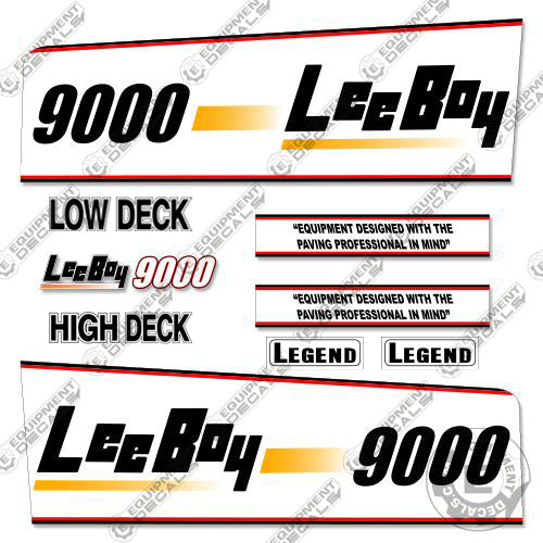 Fits LeeBoy 9000 Decal Kit Asphalt Paver 9000, boy, decal kit, lee, leeboy