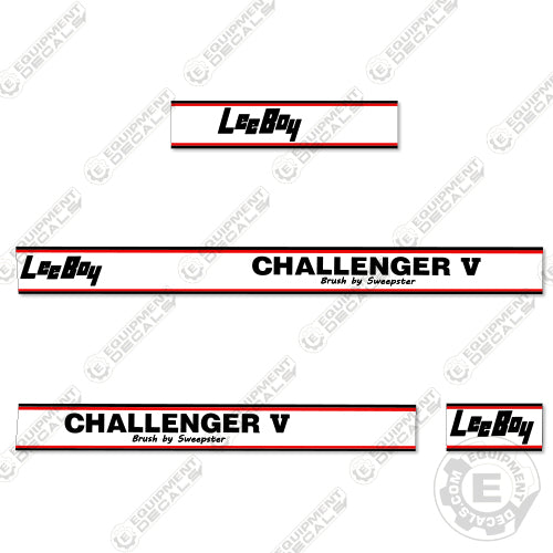 Fits LeeBoy Challenger V Broom Sweeper Decals decal kit