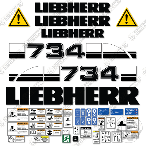 Fits Liebherr 734 Decal kit Dozer 734, decal kit