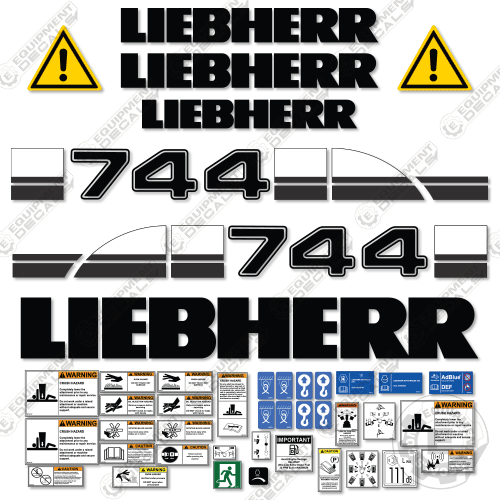 Fits Liebherr 744 Decal kit Dozer 744, decal kit