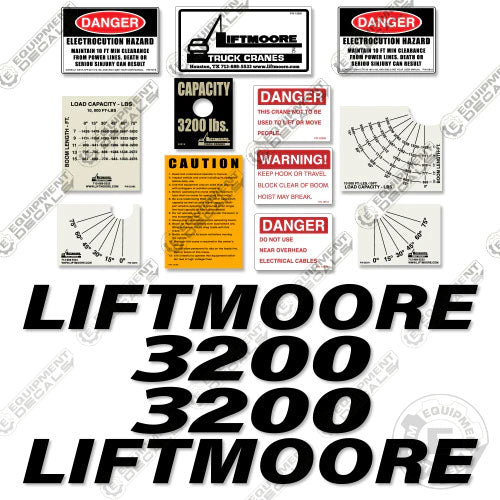 Fits Liftmoore 3200 Decal Kit Crane Truck decal kit