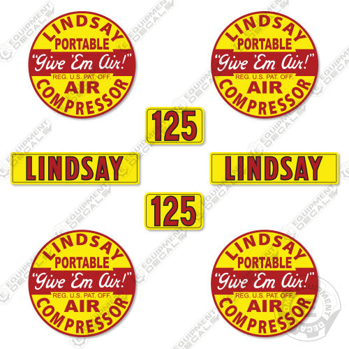 Fits Lindsay 125 Decal Kit Compressor 125, decal kit