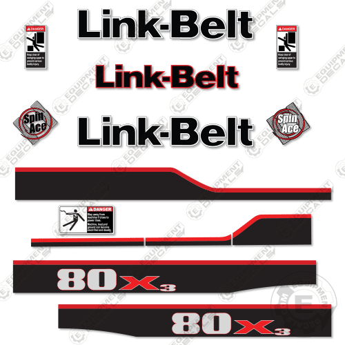 Fits Link-Belt 80X3 Decal Kit Excavator 80, 80x, 80x3, belt, decal kit, link, linkbelt