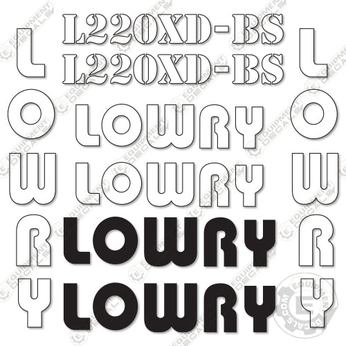 Fits Lowry L220XD-BS Forklift Decal Kit 220, decal kit, l220, l220xd