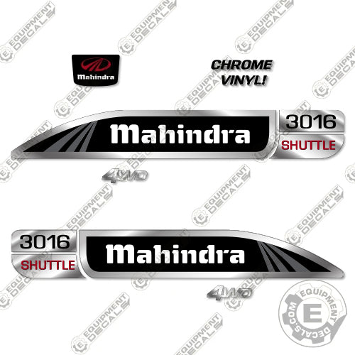 Fits Mahindra 3016 Decal Kit Tractor (Chrome/Black) 3016, decal kit