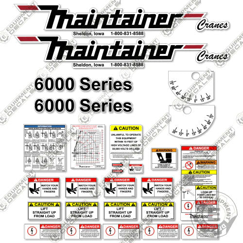 Fits Maintainer 6000 Decal Kit - Crane Safety 6000, decal kit