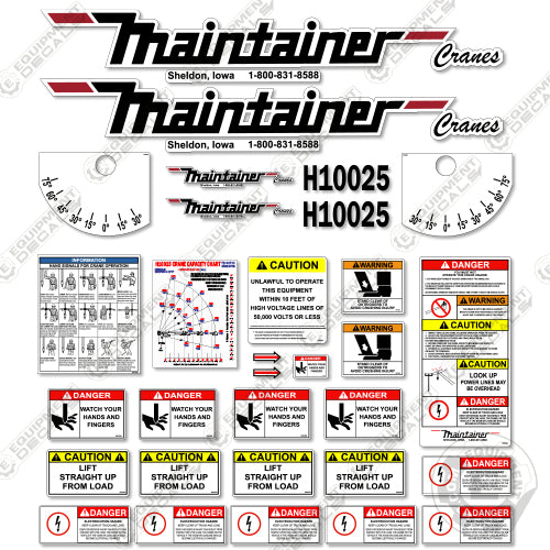 Fits Maintainer H10025 Decal Kit - Crane Safety 10000 series, 10025, decal kit