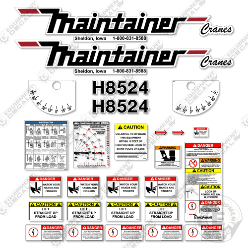 Fits Maintainer H8524 Decal Kit - Crane Safety 8524, decal kit, h8524