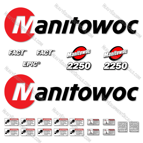 Fits Manitowoc 2250 Decal Kit Crane decal kit