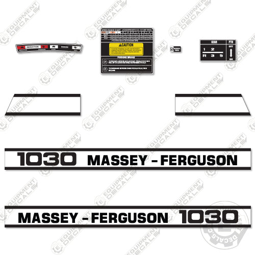 Fits Massey Ferguson 1030 Decal Kit Tractor Hood 1030, decal kit