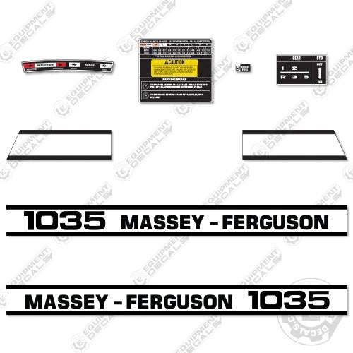 Fits Massey Ferguson 1035 Decal Kit Tractor Hood 1030, decal kit