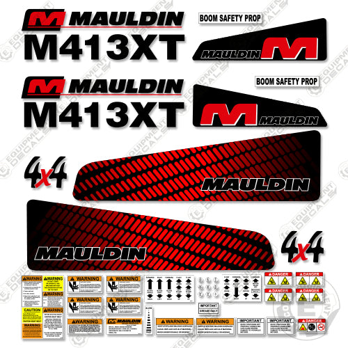 Fits Mauldin M413XT Decal Kit Motor Grader With Safety Stickers 413xt, 4x4, decal kit, m413, m413xt, warning