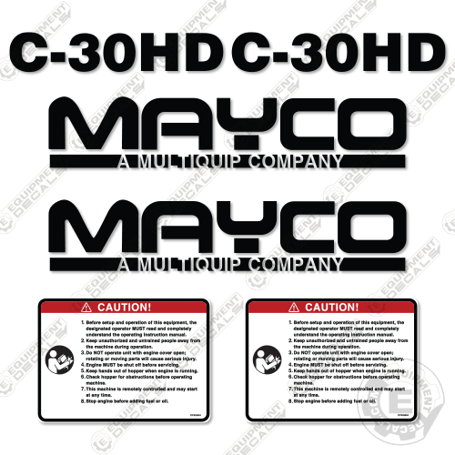 Fits Mayco C-30HD Decal Kit Concrete Pump 30hd, c30hd, offroad