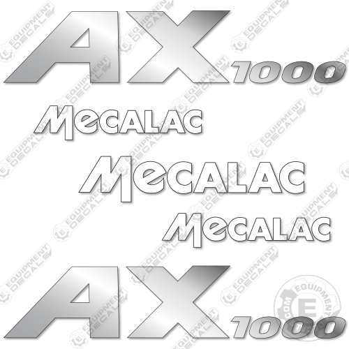 Fits Mecalac AX1000 Decal Kit Wheel Loader 850, ax, ax850, decal kit, ft