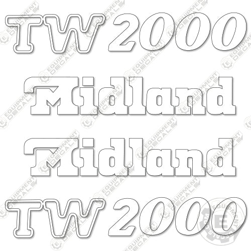 Fits Midland TW2000 Decal Kit Side Dump Trailer decal kit