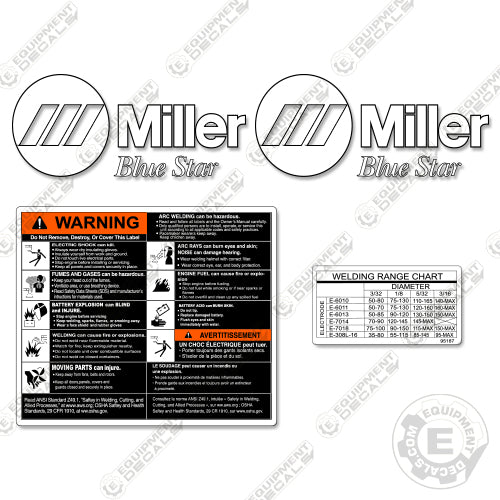 Fits Miller Blue Star 6000 Decal Kit Generator Welder 6000, blue-star, bluestar, decal kit