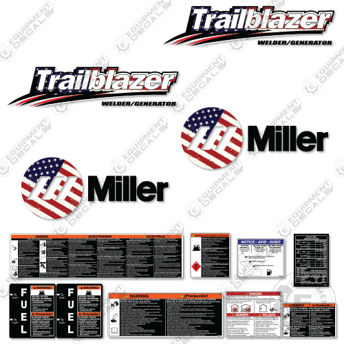 Fits Miller Trailblazer American Flag Decal Kit Generator Welder blazer, decal kit, trail