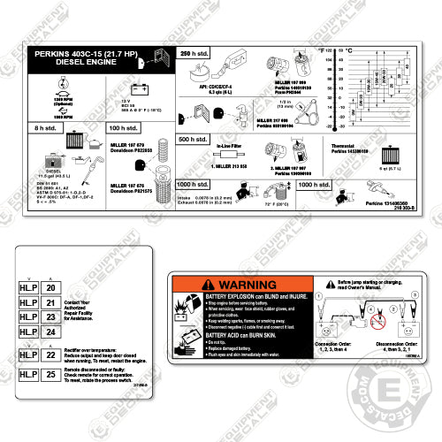 Fits Miller Big Pro 300 Warning Decals (Set of 3) 300, decal kit