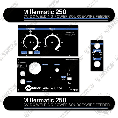 Fits Millermatic 250 Welder Decal Kit decal kit