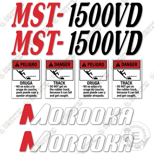 Fits Morooka MST-1500VD Decal Kit Rubber Track Dump Truck Carrier 1500, decal kit, morooka, mst1500vd