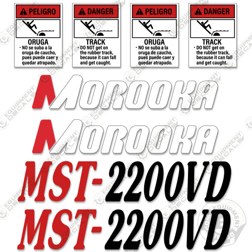 Fits Morooka MST-2200VD Decal Kit Rubber Track Dump Truck Carrier 2200, 2200vd, decal kit, mst2200, mst2200vd