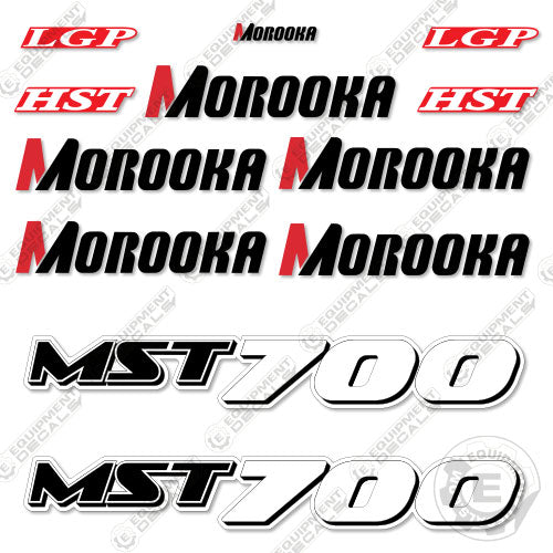 Fits Morooka MST-700 Decal Kit Rubber Track Dump Truck Carrier 700, decal kit, morooka, mst, mst 700, mst700