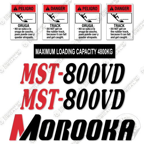 Fits Morooka MST-800VD Decal Kit Rubber Track Dump Truck Carrier 800, 800vd, decal kit, morooka, mst, mst-800, mst-800vd, mst800, vd