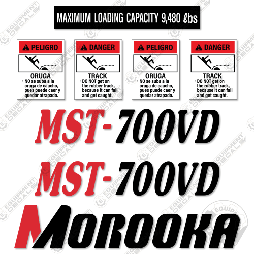 Fits Morooka MST-700VD Decal Kit Rubber Track Dump Truck Carrier 700, decal kit, morooka, mst, mst700vd, vd