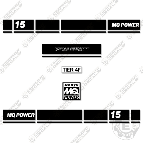 Fits Multiquip Whisperwatt 15 Decal Kit Generator decal kit, mq power, multi