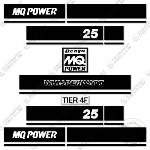 Fits Multiquip Whisperwatt 25 Decal Kit Generator decal kit, mq power, multi