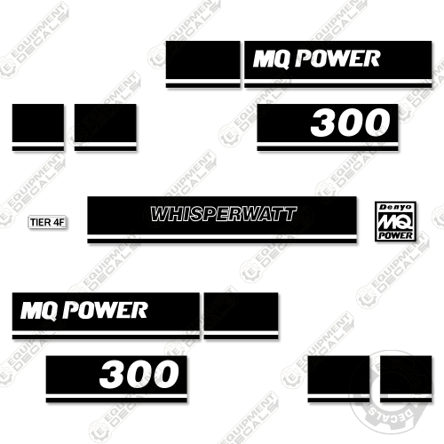 Fits Multiquip Whisperwatt 300 Decal Kit Generator decal kit, watt, whisper, whisper-watt, whisperwatt