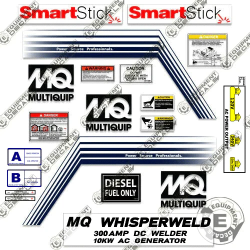 Fits Multiquip DLW-300ESA Generator Decal Kit decal kit