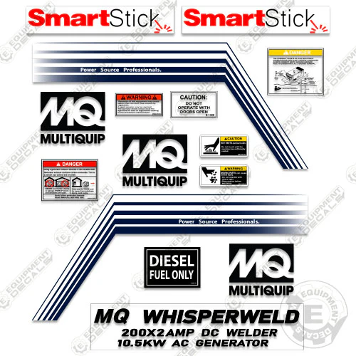 Fits Multiquip DLW-330X2 Generator Decal Kit decal kit