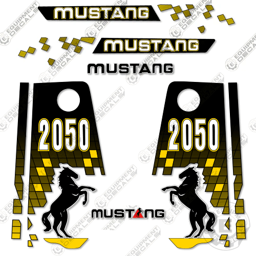 Fits Mustang 2050 Decal Kit Skid Steer - Pre-2000 Style 2050, decal kit