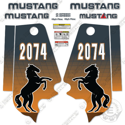 Fits Mustang 2074 Decal Kit Skid Steer 20, 2074, decal kit