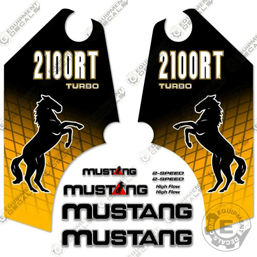 Fits Mustang 2100RT Decal Kit Skid Steer 2100, 2100r, 2100rt, decal kit