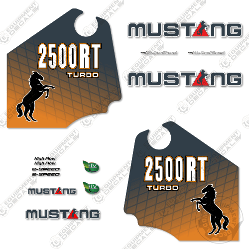 Fits Mustang 2500RT Decal Kit Skid Steer 2500, 2500 rt, 2500rt, decal kit, rt