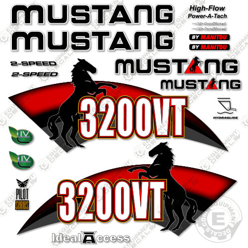 Fits Mustang 3200VT  Decal Kit Skid Steer 3200, 3200vt, decal kit