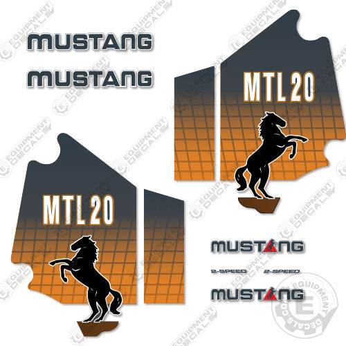 Fits Mustang MTL20 Decal Kit Skid Steer 20, decal kit, mtl, mtl20